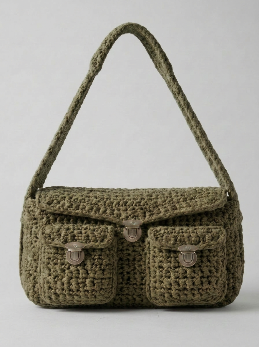 Olive Pocket Satchel