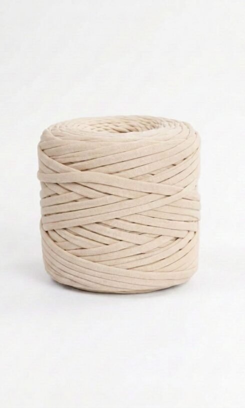 Bobine de Fil Trapilho Premium – Beige Sable / Beige Naturel