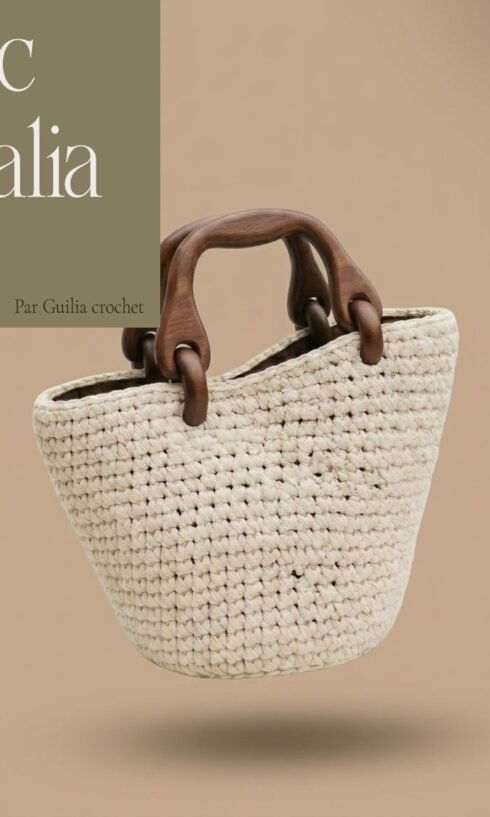 Patron Crochet PDF – Sac Panier Thalia avec Anses Bois (Tutoriel Pas à Pas)