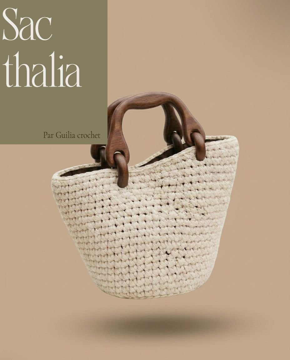 Patron Crochet PDF – Sac Panier Thalia avec Anses Bois (Tutoriel Pas à Pas)