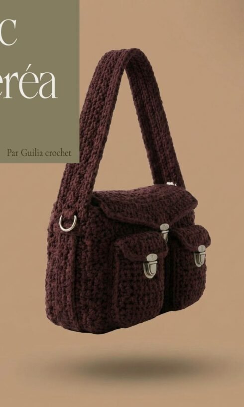 Patron Crochet PDF – Sac Besace Néréa avec Poches (Tutoriel Pas à Pas)